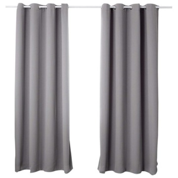 ZASŁONA NA PRZELOTKACH 2 SZT 135x175cm CIEMNOSZARY