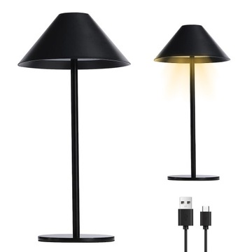 LAMPA DOTYKOWA STOŁOWA LED Z BATERIĄ USB CZARNA