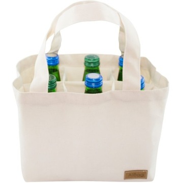 TORBA BAWEŁNIANA NA PIWO Wodę 6 x 0,5l ECRU 2