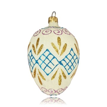 OUTLET Bombka 10cm/1szt szklana jajo faberge dekor