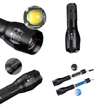 2x тактический светодиодный фонарик CREE XM-L T6 и Q5 ZOOM