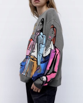 Свободная толстовка с принтом