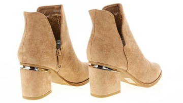 ЗАМШЕВЫЕ БОТИНКИ НА КАБЛУКЕ 7 СМ. ХАКИ ШПЕТ 39