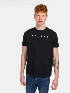 Koszulka Męska T-shirt Śmieszny z Napisem Krótki Rękaw Bawełna Czarny 3XL