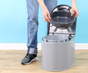 TOALETA PRZENOŚNA DLA CHORYCH SENIORA PRZENOŚNE WC + PAPIER 8 rolek+PŁYN 2L