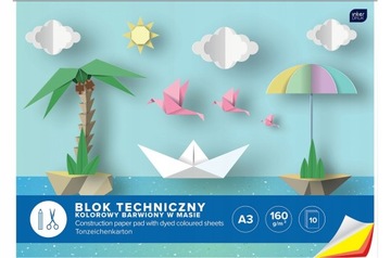Blok techniczny kolorowy A3 szkolny Interdruk