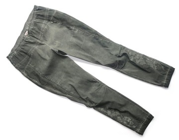 TREDY 46 3XL KHAKI ZIELONE SPODNIE KORONKA ELASTYCZNE DOPASOWANE