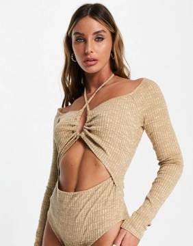 TOPSHOP DAMSKIE BRĄZOWE BODY KLASYCZNE 36/38 1XMG