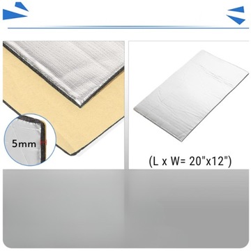 КОВРИК ЗВУКОПОГЛОЩАЮЩИЙ ТЕРМОИЗОЛЯЦИОННЫЙ ДЛЯ АВТОМОБИЛЯ 5ММ 50Х30СМ 27 ШТ.