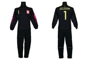 Komplet bramkarski SZCZĘSNY bluza + spodnie długie bramkarskie CZARNY r.152