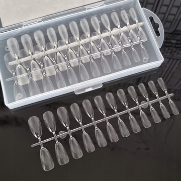 ГИБКИЕ ПРОЗРАЧНЫЕ НАСАДКИ 120 ШТ МИНДАЛЬ МИНДАЛЬ ИСКУССТВЕННЫЕ ТОНКИЕ ГИБКИЕ