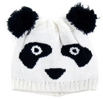 Szaleo urokliwa CZAPKA-PANDA z uszami cz13416-3