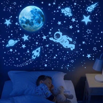 ФЛУОРЕСЦЕНТНЫЕ НАКЛЕЙКИ СВЕТЯЩИЕСЯ ЗВЕЗДЫ КОСМИЧЕСКОЙ ПЛАНЕТЫ ДЛЯ ПОТОЛОЧНОЙ СТЕНЫ