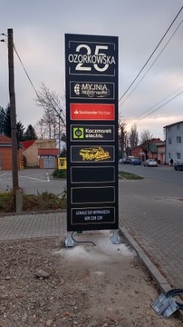 Pylon reklamowy dwustronny LED + montaż województwa Dolnośląskie Opolskie