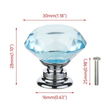 GAŁKA Meblowa KRYSZTAŁOWA uchwyt 30mm KRYSZTAŁ