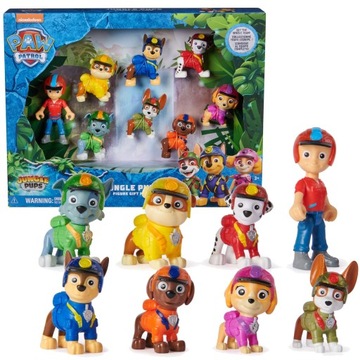 PSI PATROL JUNGLE PUPS 8 FIGUREK PIESKI RYDER RUCHOME FIGURKI PAW PATROL