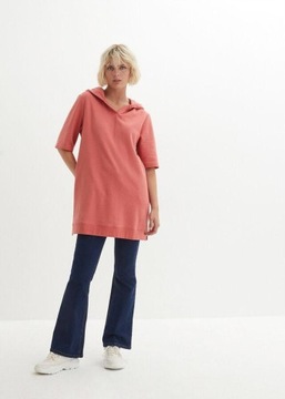 Bonprix 32 BLUZA Z KAPTUREM KRÓTKI RĘKAW OVERSIZE