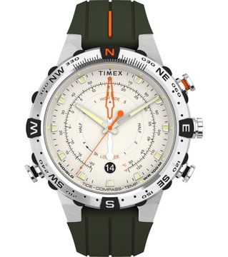 Zegarek męski pasek TIMEX wodoszczelny WR100 pływy kompas temperatura data