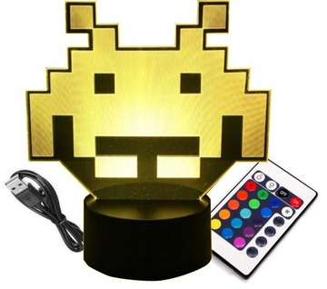 LAMPKA Space Invaders 16 kolorów RGB Pilot