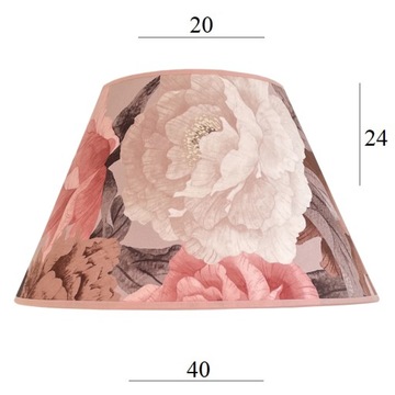 Klosz z materiału do lampy 6S 20/40/24 PIWONIE abażur w różowe kwiaty