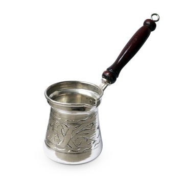 TURECKI SREBRNY TYGIELEK DO KAWY 450 ML STAL CEZVE