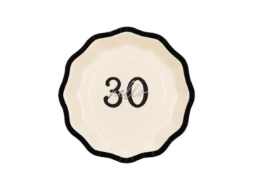 Тарілочки Party Deco Тарілочки паперові кремові з бантиком Hello 30, 6 18