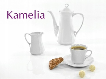 C000 SERWIS DO KAWY 12/39 Biała KAMELIA PFP CHODZIEŻ PORCELANA talerz 17