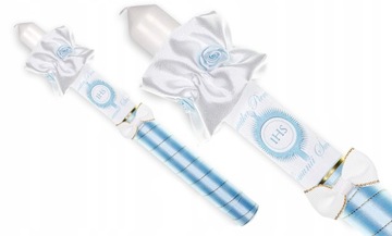 ŚWIECA KOMUNIJNA ŚWICA KOMUNIA + DREWNIANE PUDEŁKO ŚWIECY BIAŁE IMIĘ GRAWER