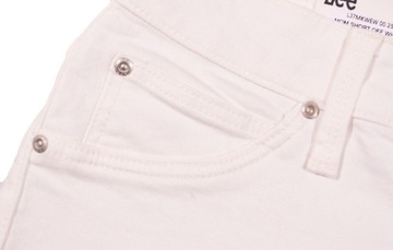 LEE spodenki HIGH WAIST white jeans MOM SHORT _ W25