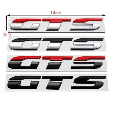 Эмблема самоклеящаяся с надписью VOLKSWAGEN GTS 14х2см.