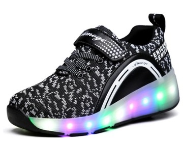 BUTOROLKI BUTY LED Z KÓŁKAMI WROTKI ROLKI