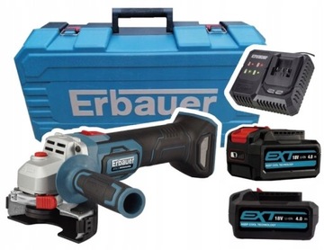 ## Szlifierka kątowa Erbauer 18 V 125 mm AKUMULATORY 2 x 4,0 Ah + ŁADOWARKA