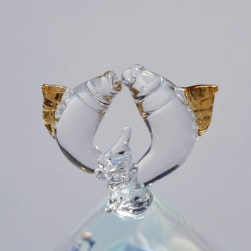 ВЕЧНЫЙ ЦВЕТОК РОЗА В СТЕКЛЕ ПОДАРОК ​​ДЛЯ РЫБ СТЕКЛЯННАЯ ФИГУРКА ЗНАК ЗОДИАКА