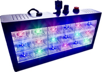 ЦВЕТНОЙ СТРОБЕСКОП 3 ЦВЕТА ДИСКОТЕЧНЫЙ ОТРАЖАТЕЛЬ 18 светодиодов RGB ЗВУКОВОЙ ДАТЧИК