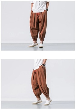 BOLUBAO Spring Men Loose Harem Pants Chinese Linen