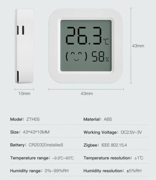 ZigBee цифровой ЖК-термометр, датчик температуры и влажности