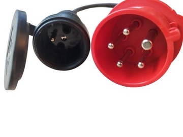 Adapter/redukcja 32A/5 - 230v (uziemienie bolec)