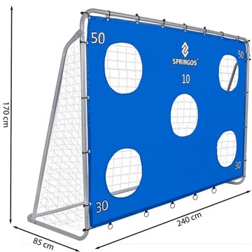 БОЛЬШИЕ ФУТБОЛЬНЫЕ ВОРОТА ДЛЯ ДЕТЕЙ 240х170 см + КОВРИК ТОЧНОСТИ