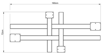 Noga Metalowa do Stołu 160 cm MEDIOLAN Rozmiar L Pająk Stabilna Czarna