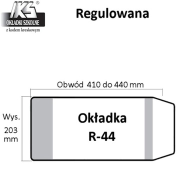 OKŁADKA zabezpieczająca na PODRĘCZNIK regulowana R-44 op. 50 sztuk SOLIDNA