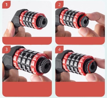 Велосипедный замок с кодом ROCKBROS 120см RKS507-BK