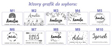 DUŻA Skrzynka METRYCZKA z imieniem dziecka na zabawki pamiątki SKARBY imię