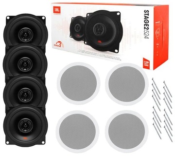 GŁOŚNIKI JBL 210W + MASKOWNICE SUFITOWE 4 SZT.