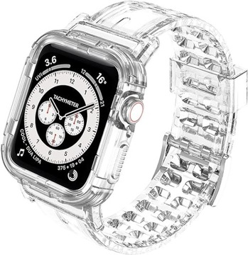 Pasek etui do Apple Watch 41mm 40mm 38mm przezroczysty