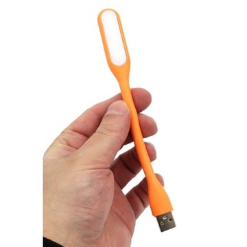 Lampka LED USB mała do Laptopa Silikonowa pomara