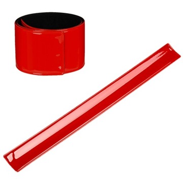 OPASKA ODBLASKOWA SAMOZACISKOWA czerwona 34 x 3 cm PREMIUM WELUR