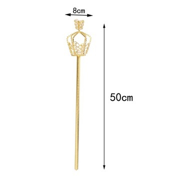 Блестящая хрустальная палочка со скипетром золотого/серебряного цвета и коронами Золотой скипетр