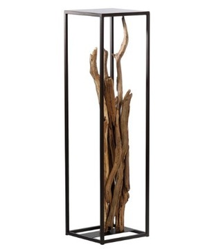 METALOWY STOJAK Z DRZEWEM TEAKOWYM 110 CM