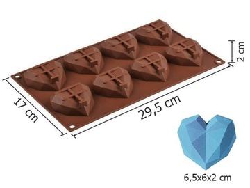 СИЛИКОНОВАЯ МОЛ ДЛЯ ЖЕЛЕ, ШОКОЛАДА 3D СЕРДЦЕ