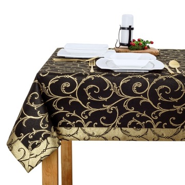 Obrus Plamoodporny Mankiet 5 cm Gałązki 140x220 cm